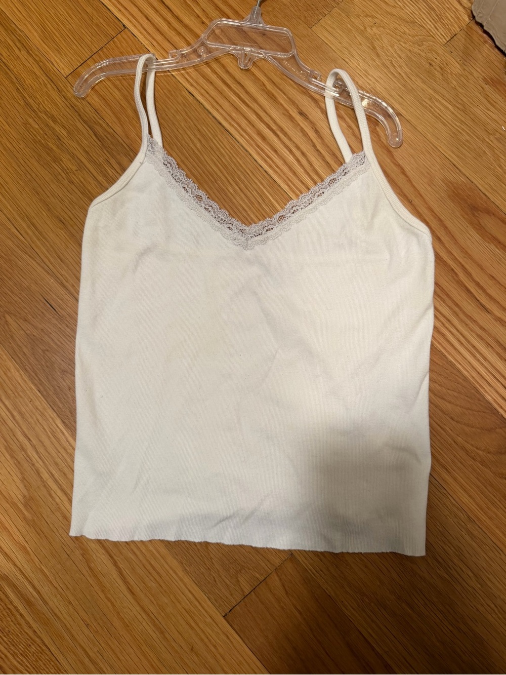 Brandy Melville White Lace-Trim Camisole